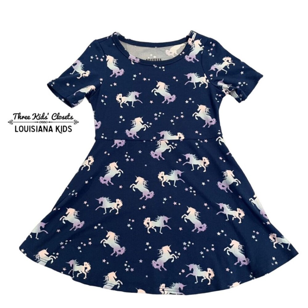 Squeeze 3T Blue Unicorn Skater Dress